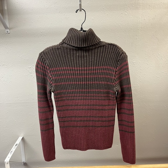 Vintage Y2K Calvin Klein Jeans Sweater Womens M Striped Rib Turtleneck Pullover - Picture 7 of 15